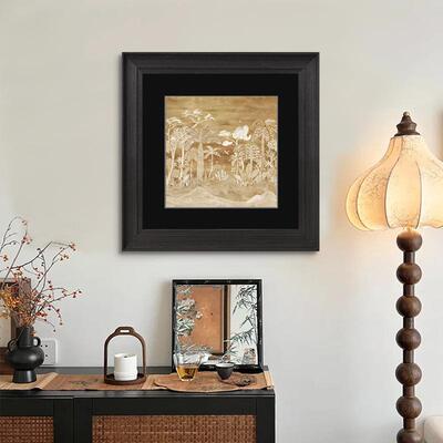 密林法式中古风客厅装饰画沙发背景挂画小众艺术高级感立体壁画