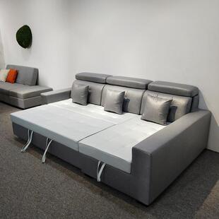 科技布组合沙发床大户型客厅双人转角L型贵妃储物功能头枕沙发床