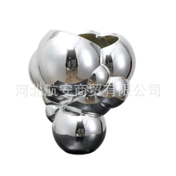 现代简约创意树脂花器花插花瓶摆件样板房售楼处桌面茶几书架饰品