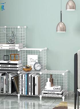 白色铁网简易客厅置物架书衣服CD玩具储物架杂物储物柜子直销