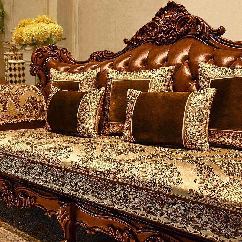 欧式沙发垫高档奢华美式防滑2026新款四季通用真皮坐垫沙发套罩巾