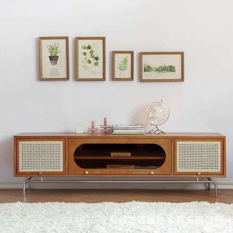 北欧实木藤编电视柜客厅简约玻璃双层视听柜家用小户型金属储物柜,节庆用品/礼品,新娘配件,淘宝优惠券,粉丝福利购,淘宝优惠卷