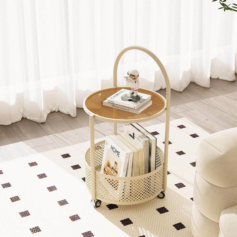 美蒂斯家具奶油风小推车边几圆形玻璃客厅沙发边桌移动小茶几极简,纺织面料/辅料/配套,纺织机械配件,淘宝优惠券,粉丝福利购,淘宝优惠卷
