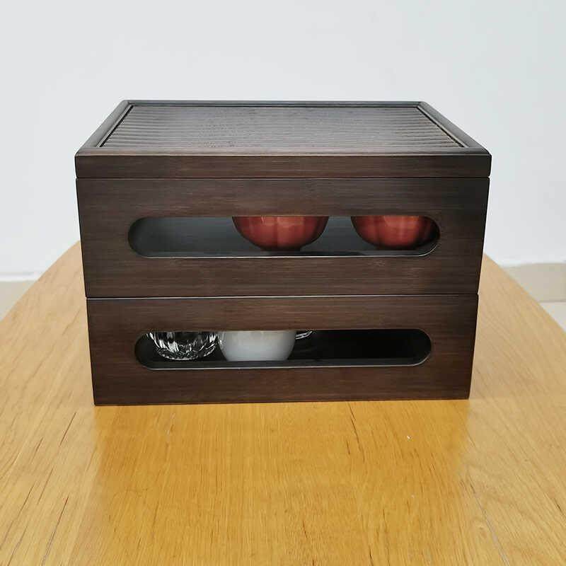 中式茶具桌面收纳盒多功能玲珑盒竹制双层可叠加便携茶杯储物柜,节庆用品/礼品,新娘配件,淘宝优惠券,粉丝福利购,淘宝优惠卷