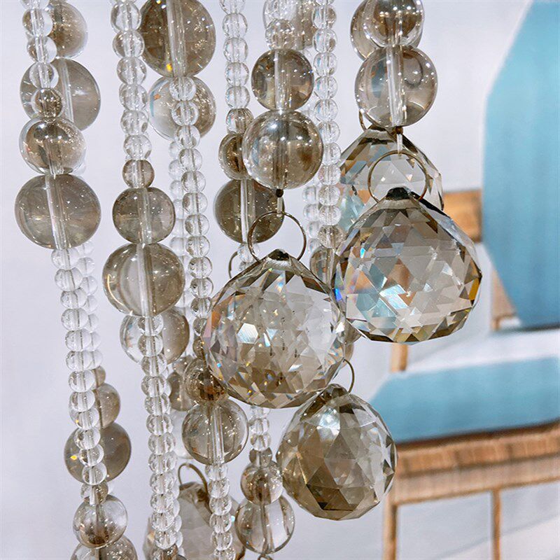 新款水晶珠帘隔断门帘玄关客厅卧室屏风挂帘子鞋柜装饰免打孔