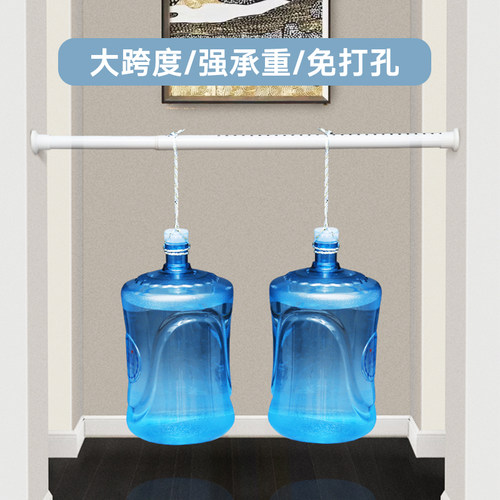 速发免打孔伸缩窗帘杆卧室免钉安装晾衣杆卫生间T浴帘杆收缩杆窗