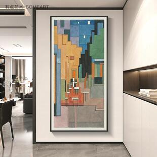 梵高世界名画入户玄关装饰画高级感客厅壁画楼梯走廊过道竖版挂画