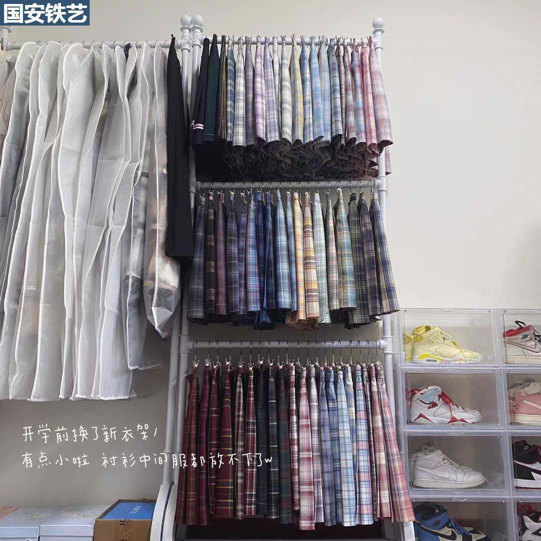 女装服装店货架展示架童装落地挂衣架JK制服格裙架子超短裙陈列架
