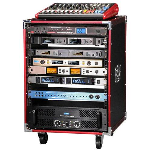 12U航空机柜16U加固机箱舞台调音台架子机柜功放机机柜红铝航空箱