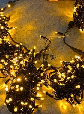 工厂直销LED灯串10米金黄色泡壳防水串灯IP68绕树灯串户外工程用