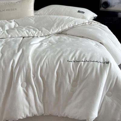 高品质A类60支全棉提花20%桑蚕丝雪绒被春秋被加厚款冬被被子被芯