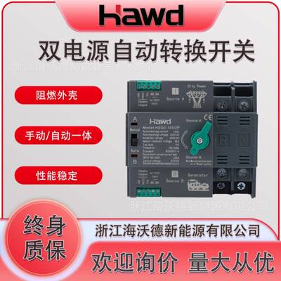 毫秒级双电源自动转换开关切换不断电2p125A3p4p220v家用32A80A