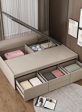 小户型榻榻米储床无床头现代简约高箱单人物收纳HQH体箱骨架排床