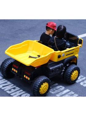 新款大号轮儿童电动拉土车四越野汽车宝宝67881玩翻具可坐人控带