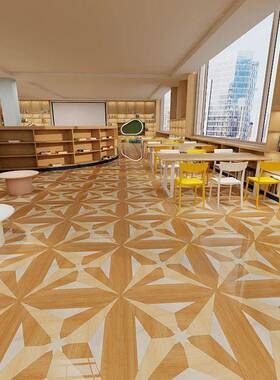 800x80典0鎏金纹拼花瓷砖客厅餐厅卧室民宿古防QXU滑亮木光地板墙