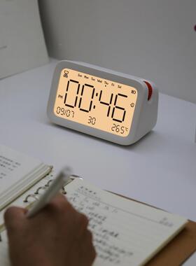 半点钟创意橙点钟静音学生床头QVK电子用夜光闹灯卡通儿童闹专计