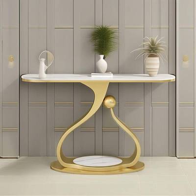 油风简约玄关桌靠墙极窄高端玄关厅柜轻奢CAZ玄台走奶廊门现关代