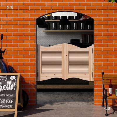 原计木约门矮简半腰门吧台BPO门内外双开牛仔门设酒吧复古门