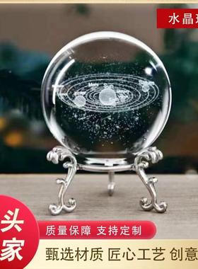 白水晶球摆件明白圆球玻璃客厅饰公桌玄58605关家居装品透(1办箱1