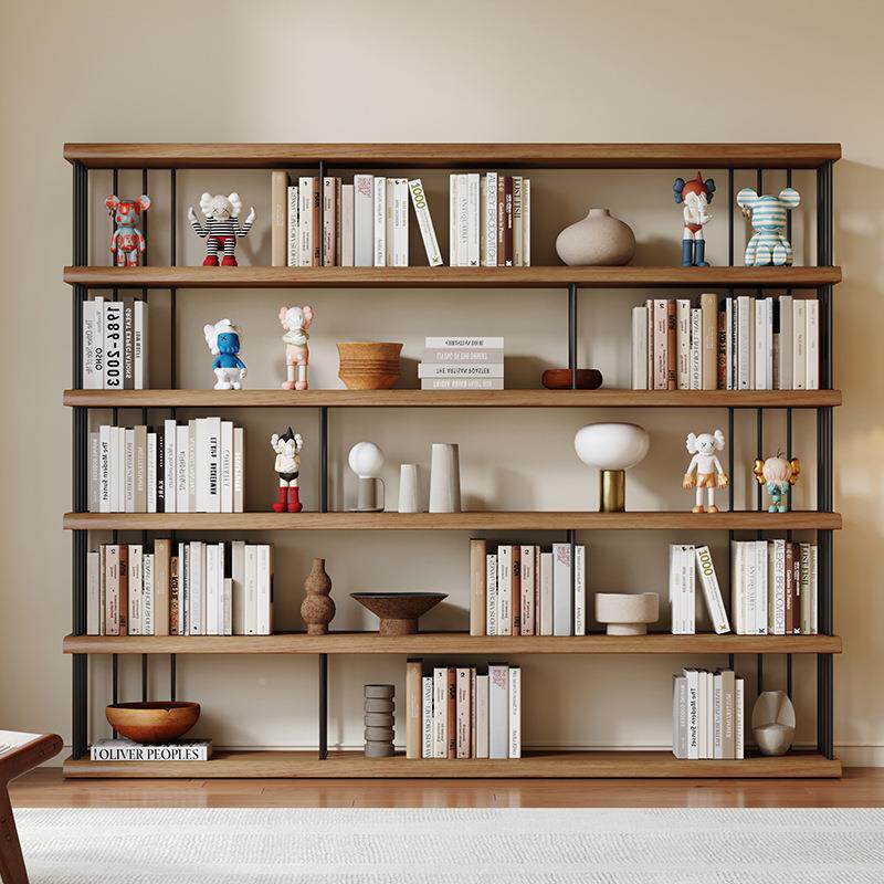 室现代简约客实木多层落置物架厅收纳架办公隔断地书架实92467用