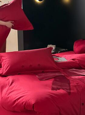 025新款粉色同心结婚四2件套1新00S长绒红色895656结婚送礼婚庆棉