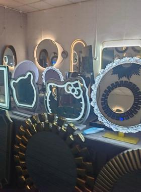 琪艺家用能室梳智妆镜厅卧客led带补光灯化妆镜直播间91372美颜镜