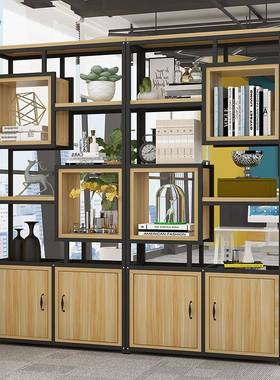 1JGP装铁艺隔断精品展示柜公室置物关架客饰储79850物柜书架玄柜