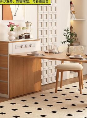 独迷奶油16982风单岛台柜小户型用家餐桌一体桌超窄餐台储物柜你