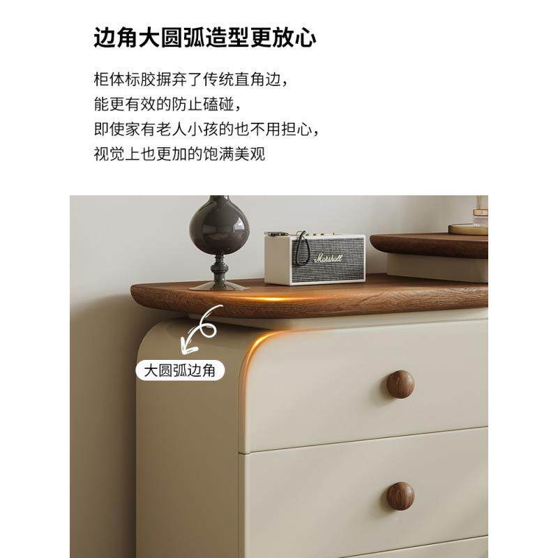 小型实梳台斗柜一体化妆见包装木桌卧室妆中古风胡桃木复古户小型