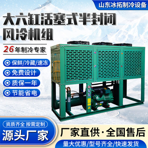 比泽尔型25p30p中低温冷冻冷藏压缩冷凝机组大六缸半封闭风冷机组