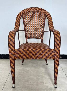 卧靠室藤椅编扶手客厅OLZ椅外简约背椅背单人用户休闲小藤椅户藤