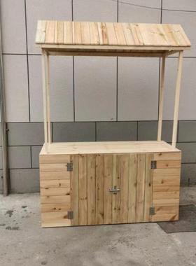 防制腐10488木售货车木摆摊小推车车商场集叠市地摊展示架移动可