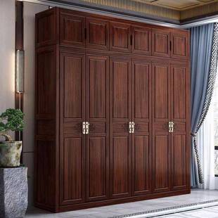 新式乌金五木实木GXX衣柜用卧室三门四门门家六门对开中门收纳柜