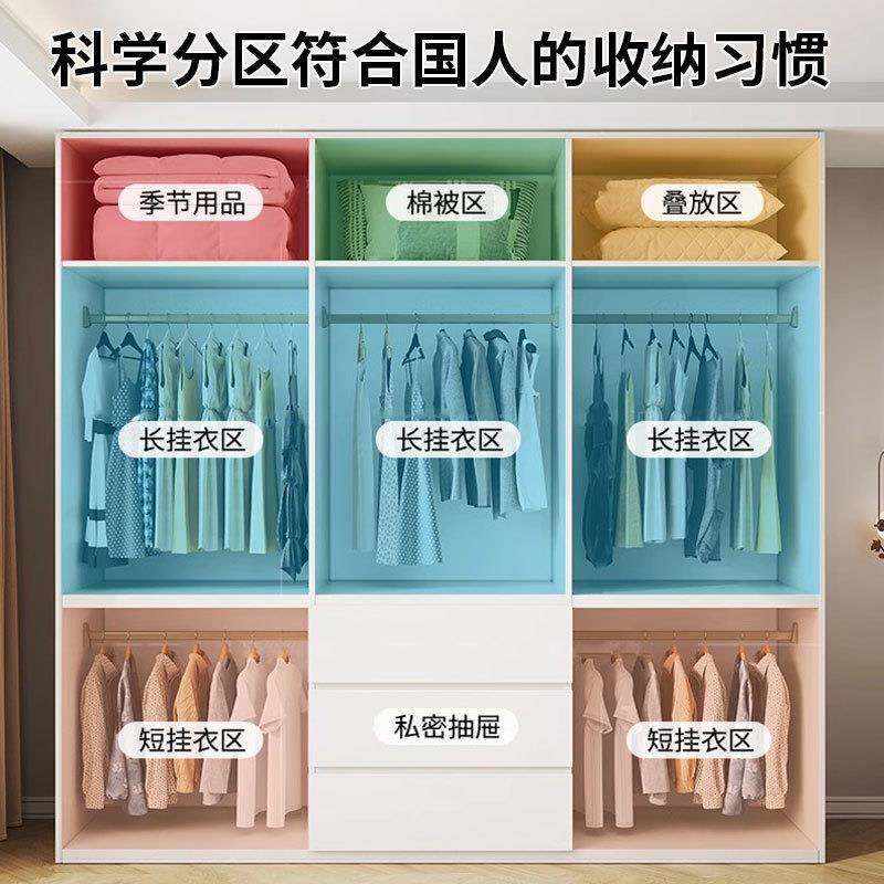 dnd4MadTiZ5全实木衣柜家卧室奶油风分型段式现代简网红约柜子小