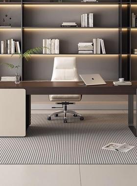 意式简桌家Q76595SH用书书房办极公桌轻奢现设计师款感实木电代脑