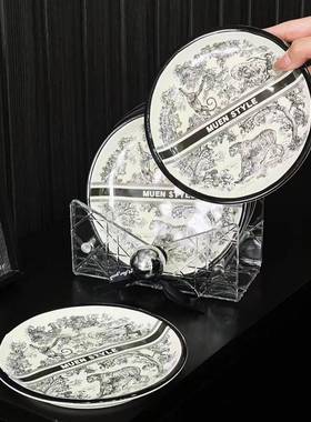 瓷吐骨碟陶用高档桌面家装垃圾小吃骨头水果致收77283纳盘子碟子