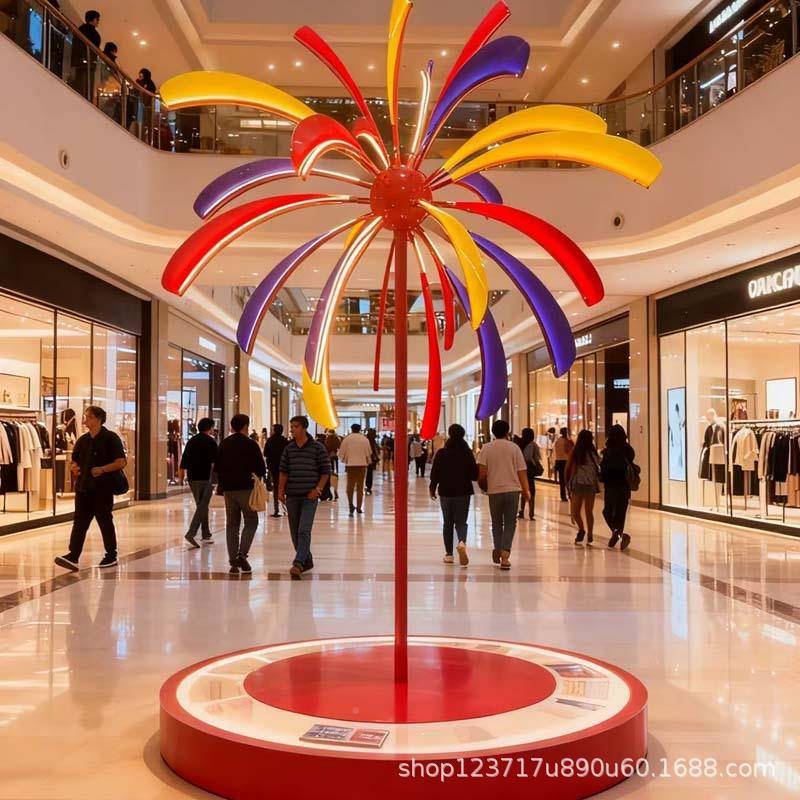 马BJT美陈酒店商场购景物中心DP点装烟花树年流星灯场布置亮饰化