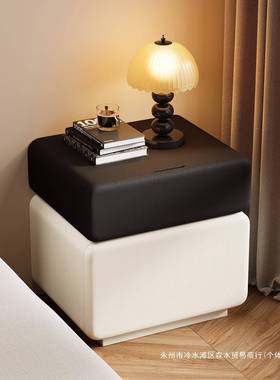 中古风床头柜家用卧床柜新款奢边感小型收室纳58038轻柜子