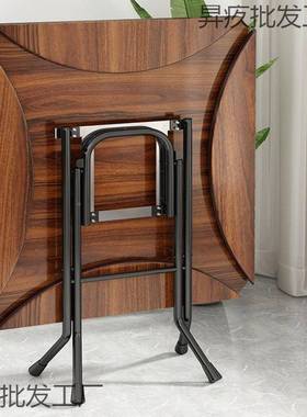 园桌大号十人26367圆餐桌折子叠四面圆桌四方变桌可二聚餐桌