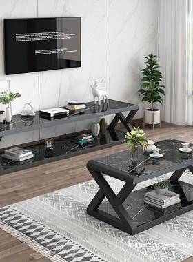 客几厅电视柜钢化璃电客厅柜简约现代66016茶玻视柜组合铁艺茶几