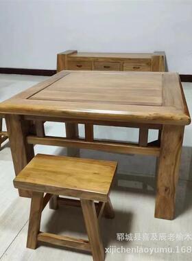 老饭榆木门桌板复古怀旧原木实木54625茶桌台茶台阳台桌吧桌店餐