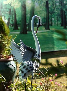 新水中式景仙鹤落园地大摆件创意户外花庭院园林景tb-68813观售楼