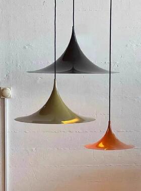 丹麦seim设计师款意式极简飞碟餐厅灯北欧法式极简吧台喇叭吊灯