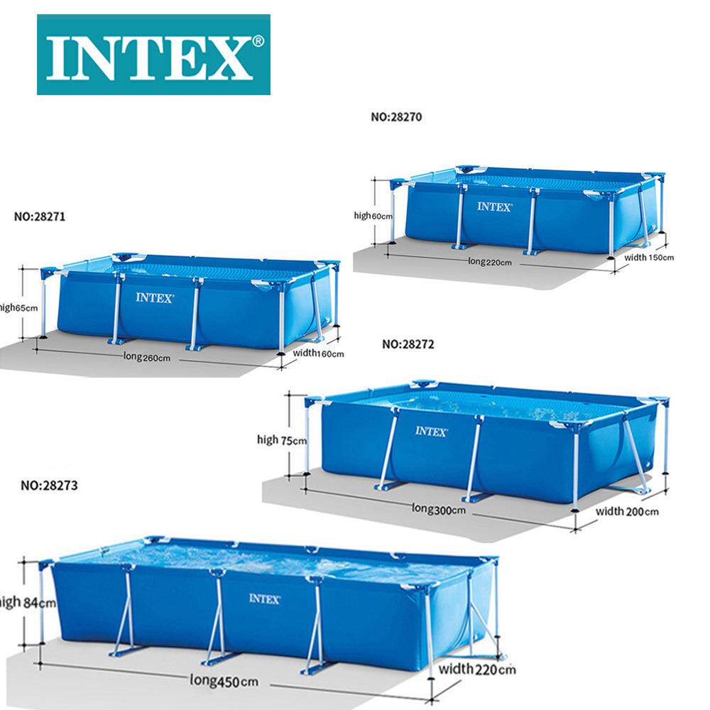 INTEX矩形支架水池圆形儿童泳池家庭户外私人大型成人戏水池