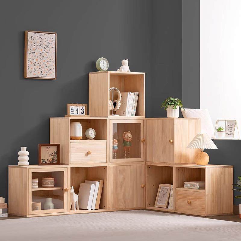 实木办公桌面书架书柜置物架带柜门储物柜一体格子柜多层客厅收纳,节庆用品/礼品,新娘配件,淘宝优惠券,粉丝福利购,淘宝优惠卷