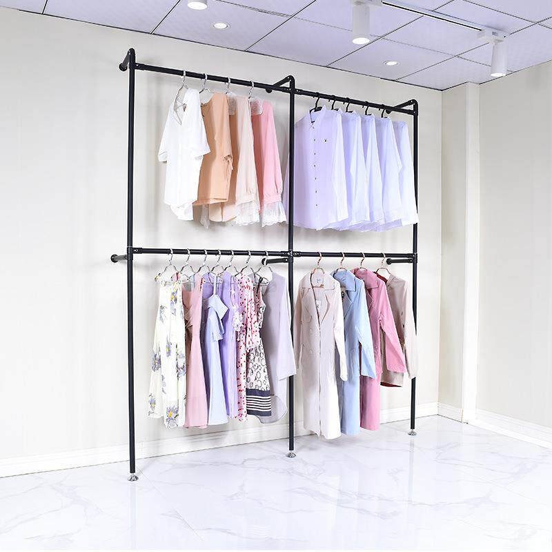 服装店展示架铁艺上墙服饰衣架墙上简约陈列货架童装钉墙落地架