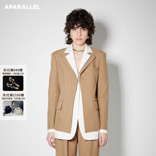 APARALLEL双层领撞白边假两件西服
