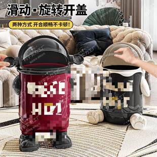 带翻盖密封大号纸篓带腿纸篓家用新款垃圾桶双桶客厅内外可爱