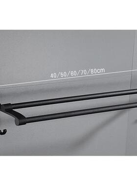 35cm免打孔45cm55cm65cm75cm95cm1m1.1m黑色毛巾架可可订孔太空铝