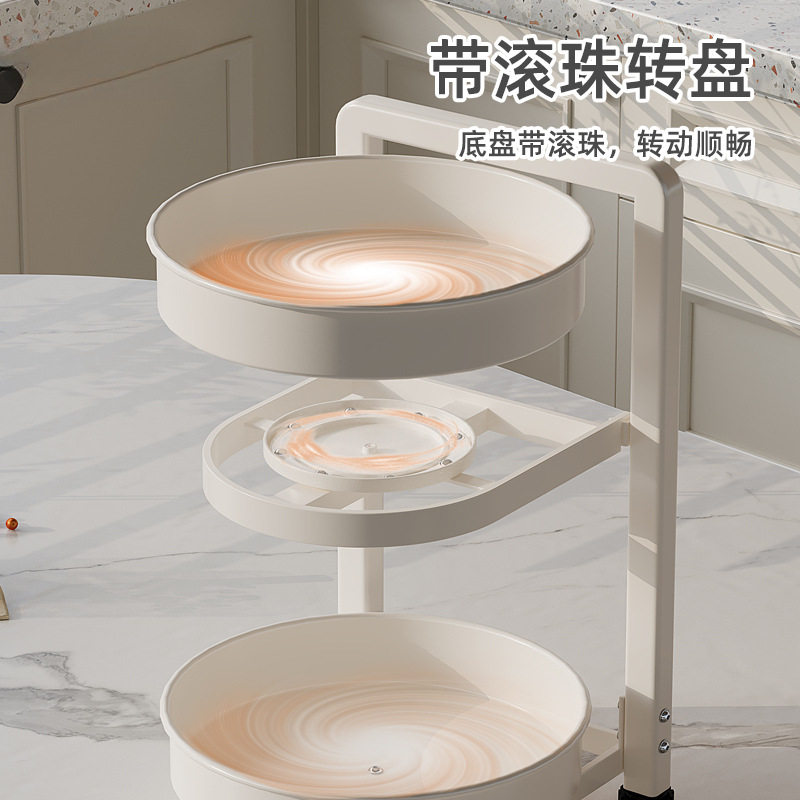 旋转调料置物架厨房调料品调味料架子台面转盘托盘盐调味罐收纳架